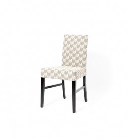 Enna, upholstered mid back contract dining chair for care homes and hotels in geometric fabric