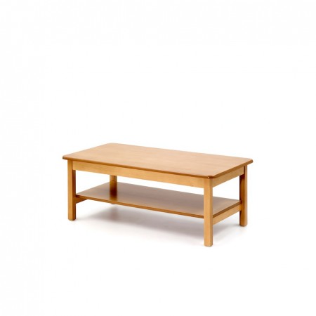 Low coffee table with shelf, rectangular