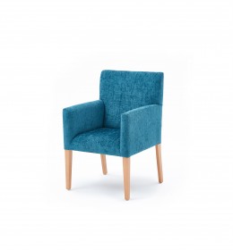 Kensington traditional care home tub chair in blue fabric