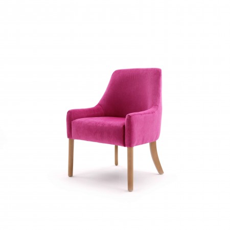 Rona tub chair for hotels, sports and social clubs and care homes - here in pink chenille fabric