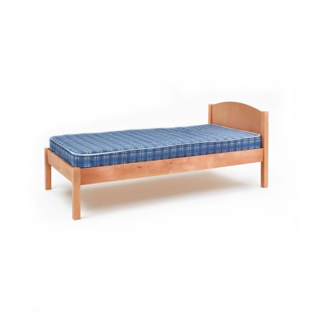 Wooden bed base for contract use with mattress