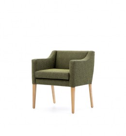 Barra generous care home tub chair with loose seat cushion -  Green Fabric