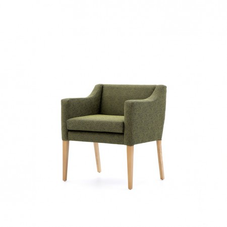 Barra generous care home tub chair with loose seat cushion -  Green Fabric