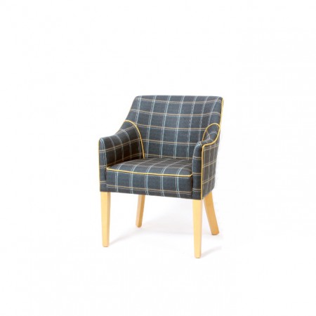 Kenwood compact contract tub chair for hotels, care homes and sports and social clubs in SMD ILIV Dornoch fabric - ideal dining tub chair