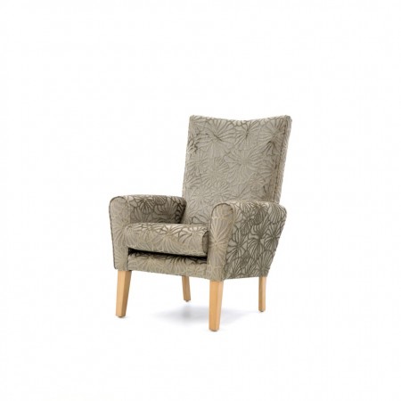 Abbey high back contract lounge chair - brown fabric