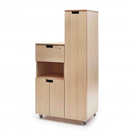 Hospital bedside locker - flap, shelf, cupboard