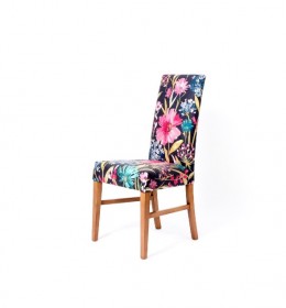 Enna High Back Contract Dining Chair in floral fabric