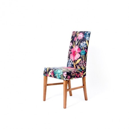 Enna High Back Contract Dining Chair in floral fabric