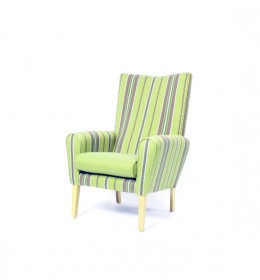 Abbey high back contract lounge chair - striped fabric