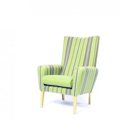 Abbey high back contract lounge chair - striped fabric