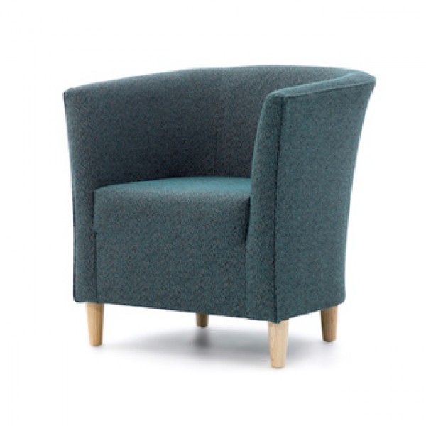 Tub Chair Wooden Legs  . The Durable Matte Plastic Molded Chair And Geometric Wooden Legs With Metal Bracing Add An Artistic Appeal.