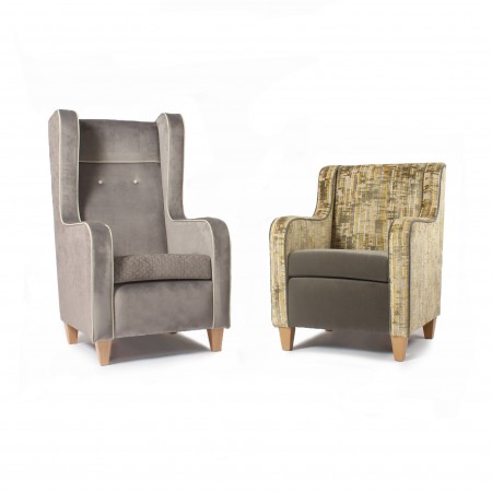 Solway luxury mid back and high back chairs for hotel and care home lounges