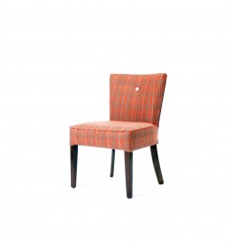 Kenwood compact tub chair without arms, for care home, club or hotel, dining or bedroom setting in checked fabric