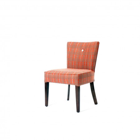 Kenwood compact tub chair without arms, for care home, club or hotel, dining or bedroom setting in checked fabric
