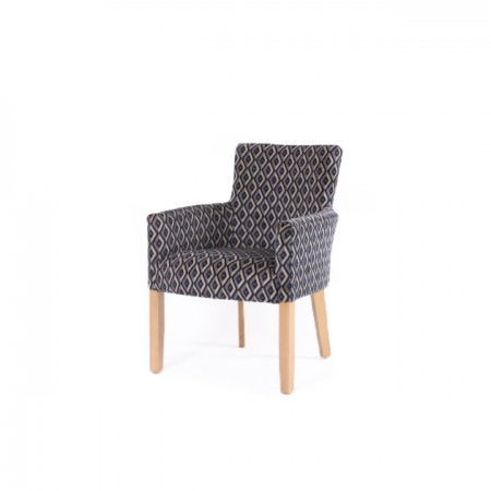 Canterbury care home desk or dining tub chair in geometric fabric