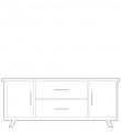 Sideboard, low, 2 drawer