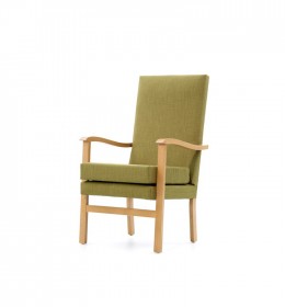 Deepdale standard traditional care home lounge chair with show wood