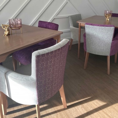 Canterbury care home desk or dining tub chair in dining room setting