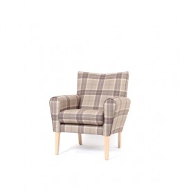Abbey mid back lounge contract chair - check fabric