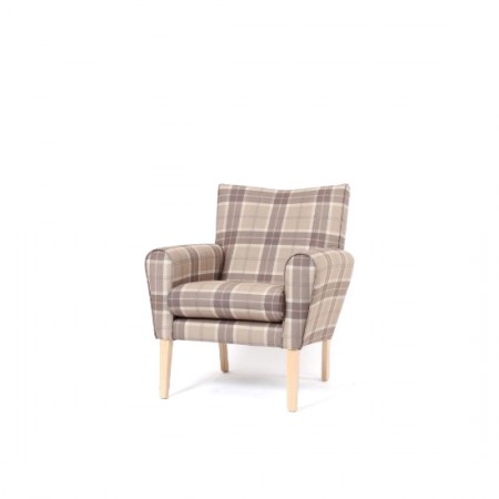 Abbey mid back lounge contract chair - check fabric