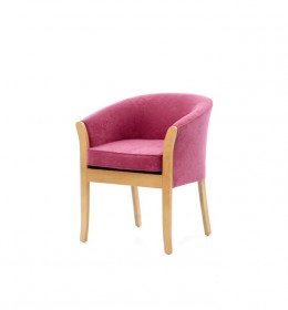 The Marlbough loose seat tub chair has show wood and is a great value-for-money chair for care homes and hotels