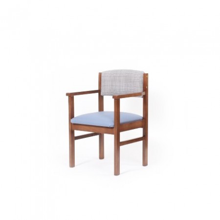 Oakdale care home dining chair with arms in dual fabrics - waterproof vinyl