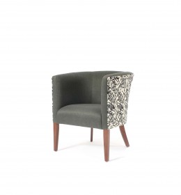 Premier, luxury tub chair ideal for hotel lounges and reception areas or upmarket care homes in Sunbury Grego and Chester fabrics