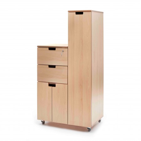 Hospital bedside locker - flap, side door, drawer, cupboard