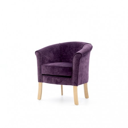 Devon popular care home lounge tub chair in purple fabric