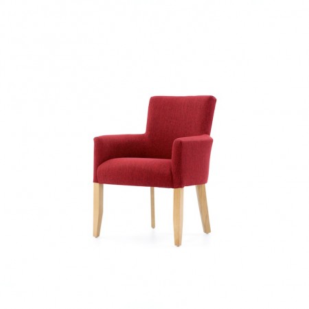 Canterbury care home desk or dining tub chair in red fabric