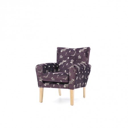 Abbey mid back lounge contract chair - purple fabric