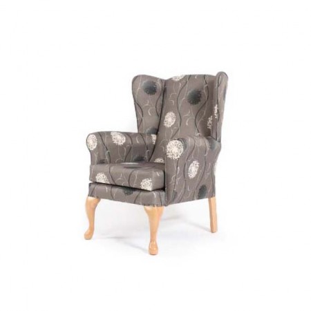 Queen Anne Care Home Chair, Floral Fabric - Alexander