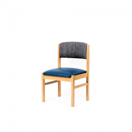 Oakdale care home dining chair covered in waterproof vinyl - dual fabrics