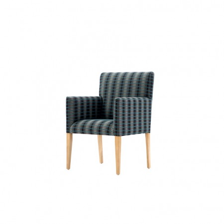Kensington traditional care home tub chair in geometric fabric