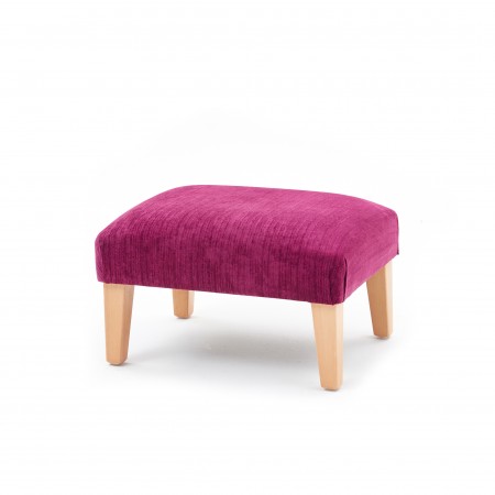 Large domed square, taper leg footstool