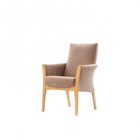 Worsborough lounge chair with show wood ideal for healthcare, care home and nursing home settings