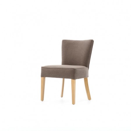 Kenwood compact tub chair without arms for care home, club or hotel, dining or bedroom setting in brown fabric