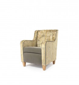 Solway luxury mid back chair for hotel and care home lounges - here in Sunbury Bella and Utopia fabrics