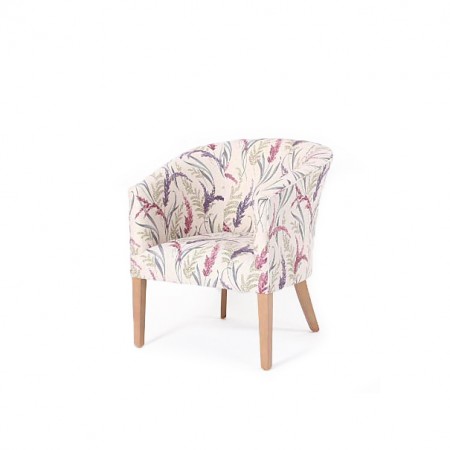 Classic Stratford tub chair for hotels, sports and social clubs, care homes and nursing homes in pink flowery fabric