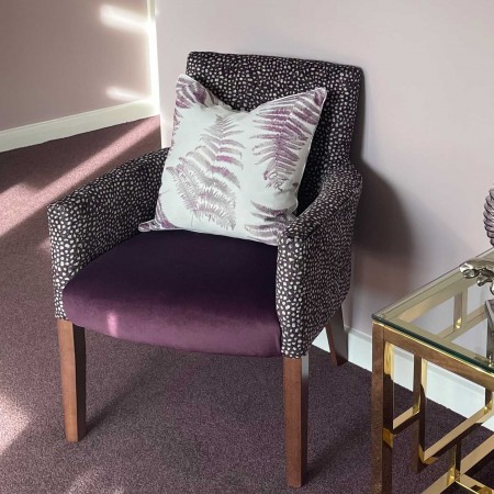 Canterbury care home desk or dining tub chair in corridor - dual fabrics