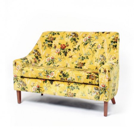 Rona mid back 2 seater contract sofa in floral fabric