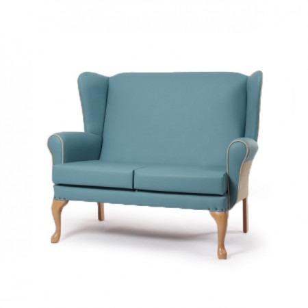 Alexander 2 seater Queen Anne In Vinyl Dual Fabrics