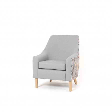 Rona mid back contract lounge or bedroom chair in grey fabric mix